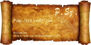 Pap Szilvána névjegykártya